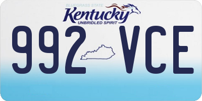 KY license plate 992VCE