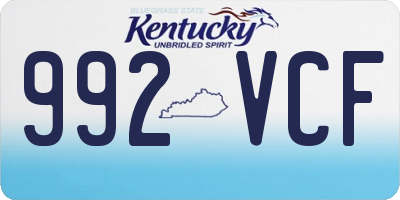KY license plate 992VCF