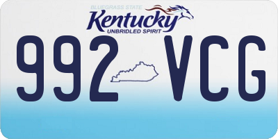 KY license plate 992VCG