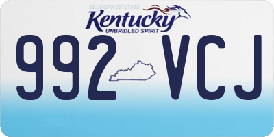 KY license plate 992VCJ