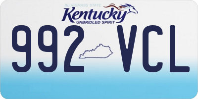 KY license plate 992VCL