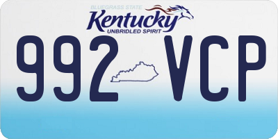 KY license plate 992VCP
