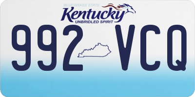 KY license plate 992VCQ