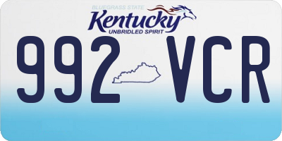 KY license plate 992VCR