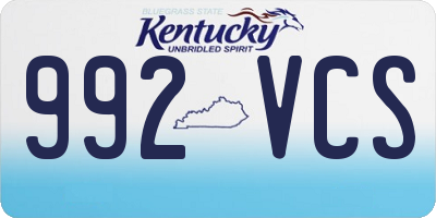 KY license plate 992VCS