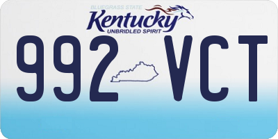 KY license plate 992VCT