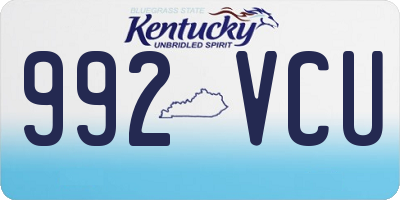 KY license plate 992VCU