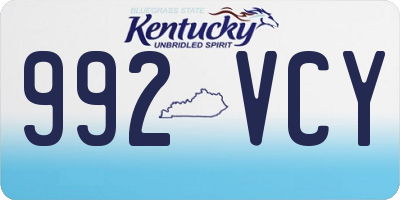 KY license plate 992VCY