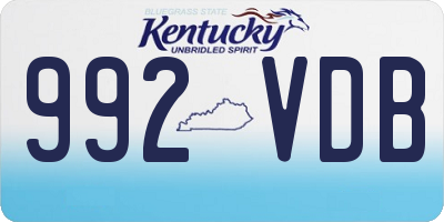 KY license plate 992VDB