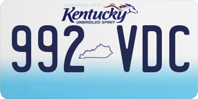 KY license plate 992VDC