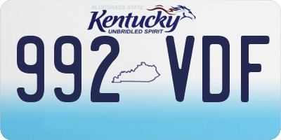 KY license plate 992VDF