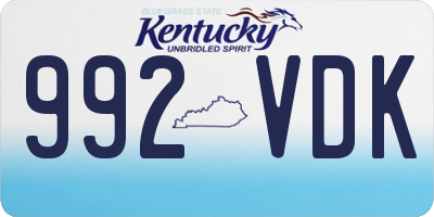 KY license plate 992VDK