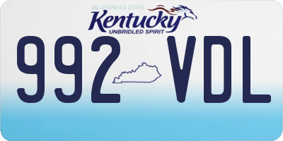 KY license plate 992VDL