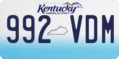 KY license plate 992VDM