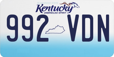 KY license plate 992VDN