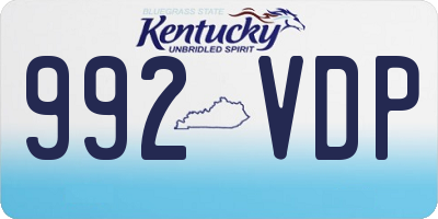 KY license plate 992VDP