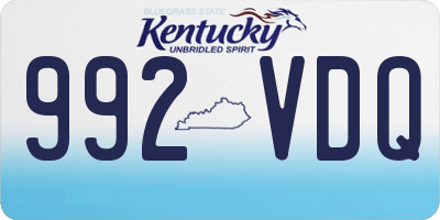 KY license plate 992VDQ