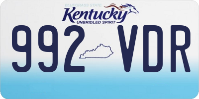 KY license plate 992VDR
