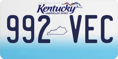 KY license plate 992VEC