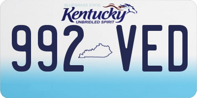 KY license plate 992VED