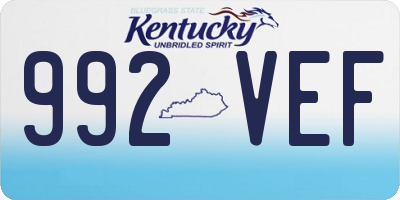 KY license plate 992VEF