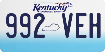 KY license plate 992VEH