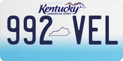 KY license plate 992VEL