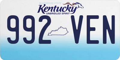 KY license plate 992VEN