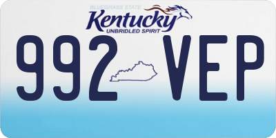 KY license plate 992VEP