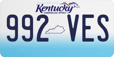 KY license plate 992VES