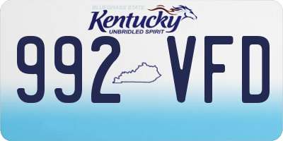 KY license plate 992VFD
