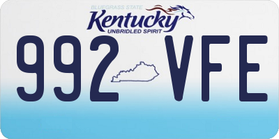 KY license plate 992VFE