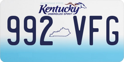 KY license plate 992VFG