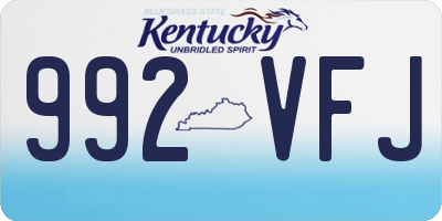 KY license plate 992VFJ
