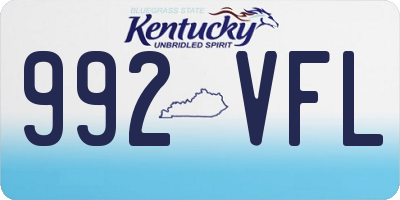 KY license plate 992VFL