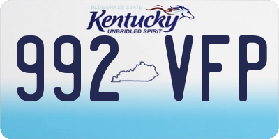 KY license plate 992VFP