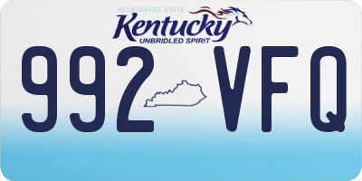 KY license plate 992VFQ