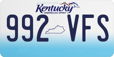 KY license plate 992VFS