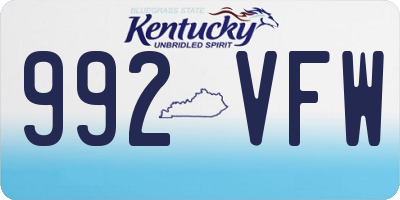 KY license plate 992VFW