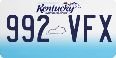 KY license plate 992VFX