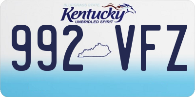 KY license plate 992VFZ