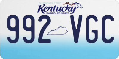 KY license plate 992VGC