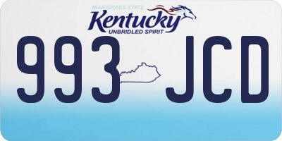 KY license plate 993JCD
