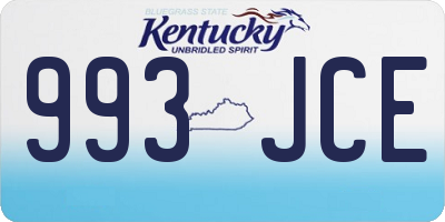 KY license plate 993JCE