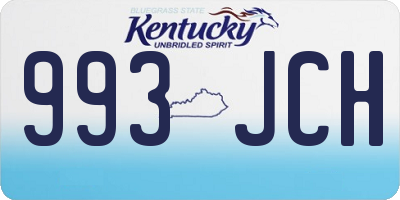 KY license plate 993JCH