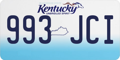 KY license plate 993JCI