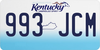 KY license plate 993JCM