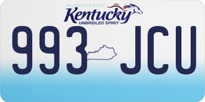 KY license plate 993JCU
