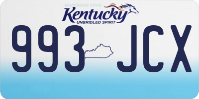 KY license plate 993JCX