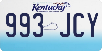 KY license plate 993JCY